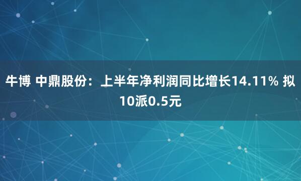 牛博 中鼎股份：上半年净利润同比增长14.11% 拟10派0.5元