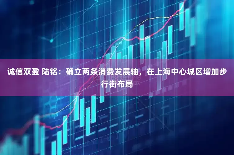 诚信双盈 陆铭:确立两条消费发展轴,在上海中心城区增加步行街布局